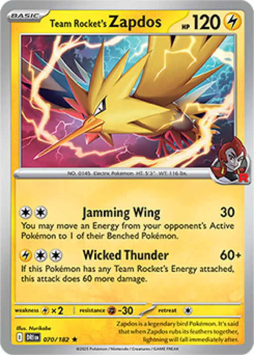 Team Rocket’s Zapdos - 70/182 [SV10: Destined Rivals] - Pokemon Single
