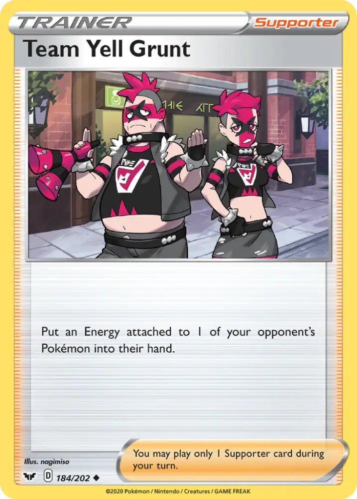 Team Yell Grunt (184/202) [Sword & Shield: Base Set] - Pokemon Single
