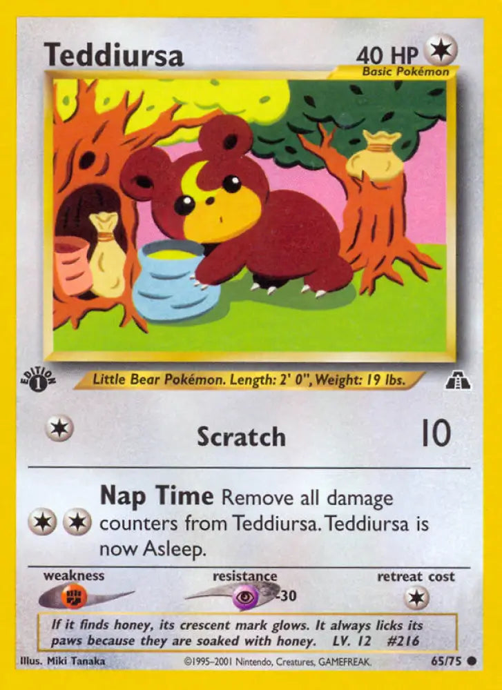 Teddiursa (65/75) [Neo Discovery 1st Edition] - Pokemon Single