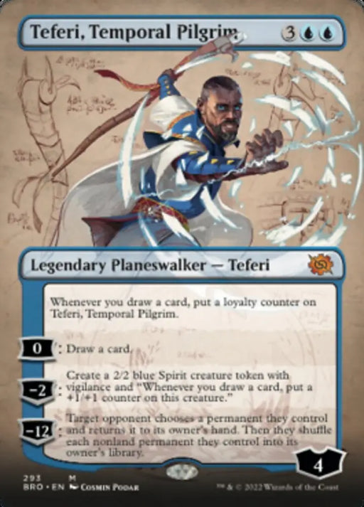 Teferi Temporal Pilgrim (Borderless Alternate Art) [The Brothers’ War] - MTG Single