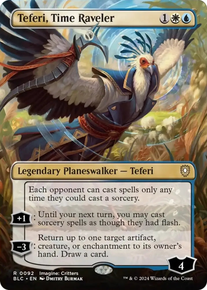 Teferi Time Raveler (Borderless) [Bloomburrow Commander] - MTG Single