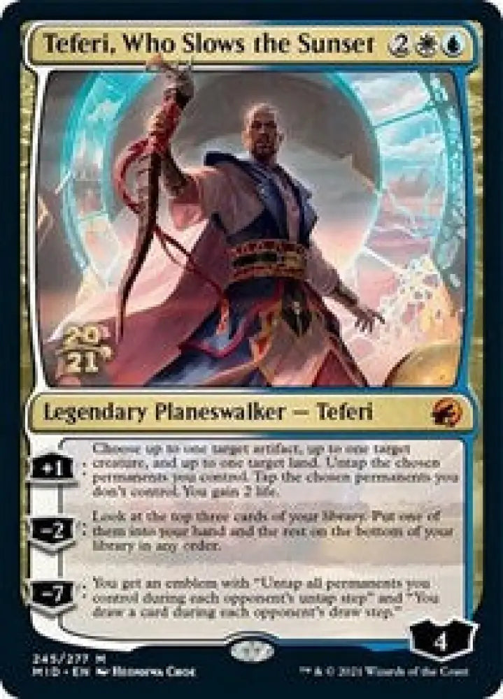 Teferi, Who Slows the Sunset (245) [Prerelease Cards]