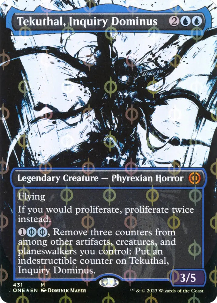 Tekuthal Inquiry Dominus (Borderless Ichor Step-and-Compleat Foil) [Phyrexia: All Will Be One] - MTG Single