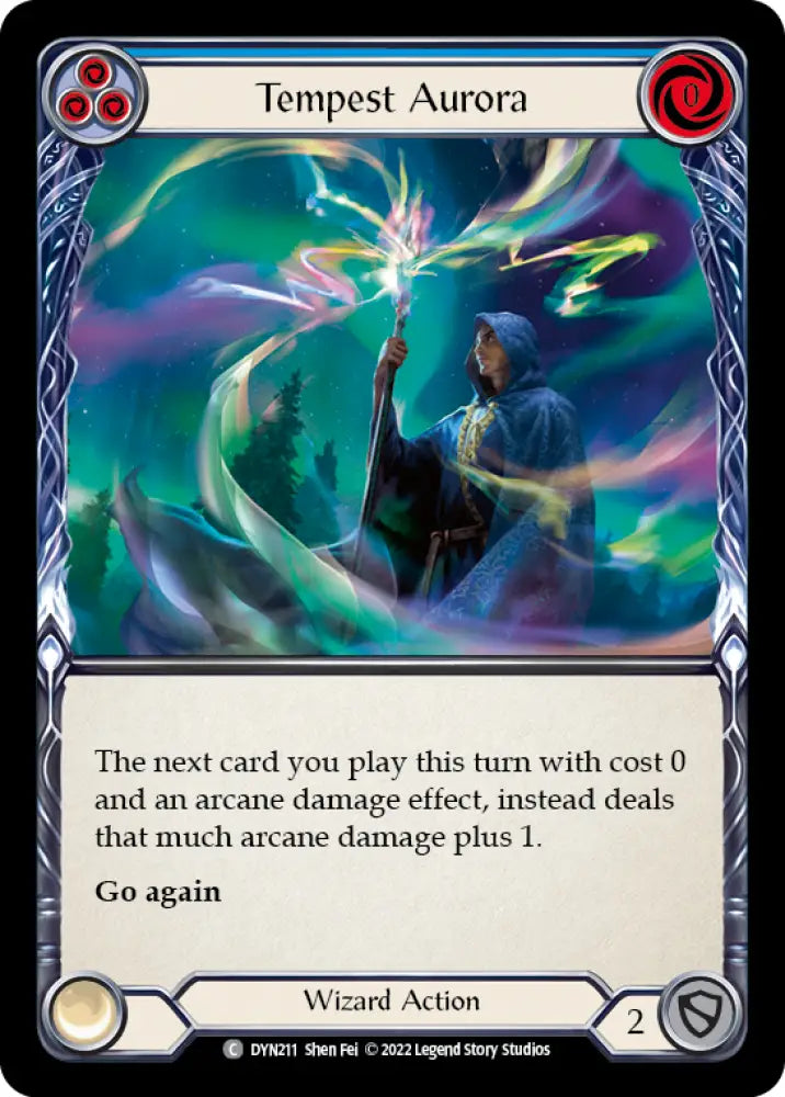 Tempest Aurora (Blue) [Dynasty] Rainbow Foil - Flesh And Blood Single