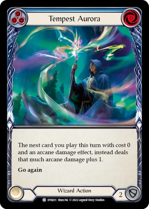 Tempest Aurora (Blue) [Dynasty] Rainbow Foil - Flesh And Blood Single