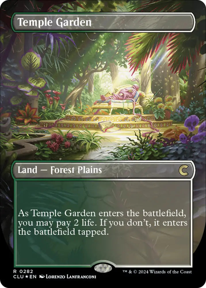 Temple Garden (Borderless) [Ravnica: Clue Edition] - MTG Single