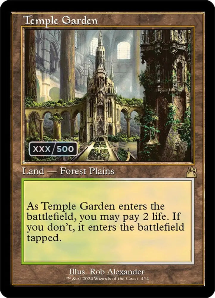 Temple Garden (Retro) (Serialized) [Ravnica Remastered] - MTG Single