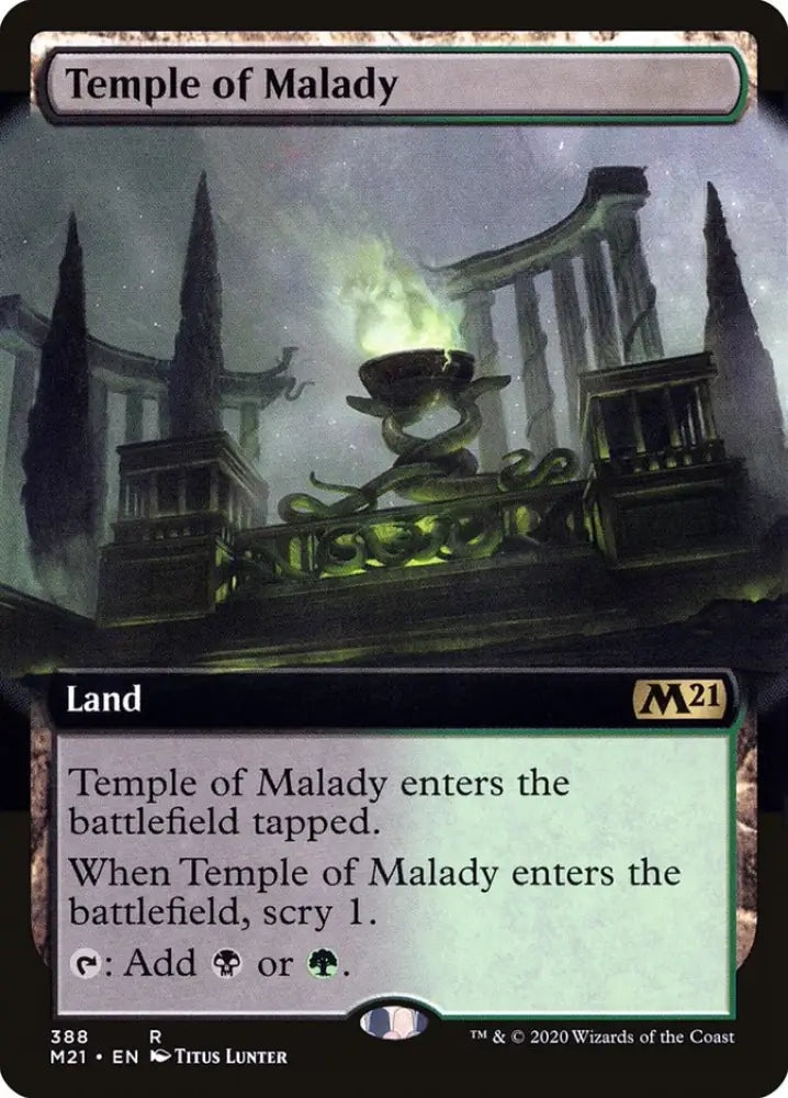 Temple of Malady (Extended Art) [Core Set 2021] - MTG Single