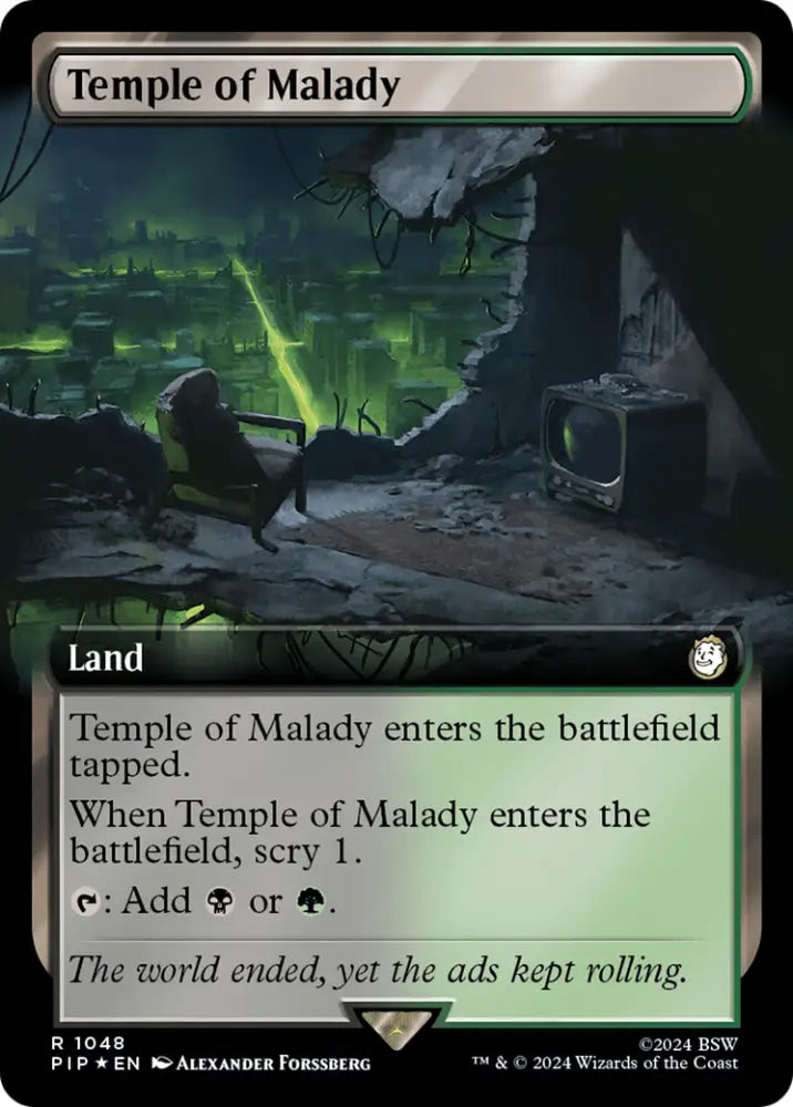 Temple of Malady (Extended Art) (Surge Foil) [Fallout] - MTG Single