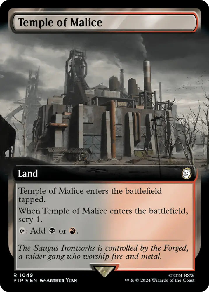 Temple of Malice (Extended Art) (Surge Foil) [Fallout] - MTG Single
