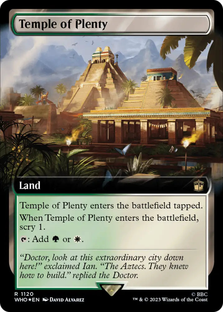 Temple of Plenty (Extended Art) (Surge Foil) [Doctor Who] - MTG Single