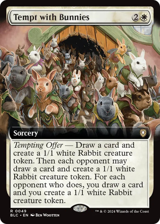 Tempt with Bunnies (Extended Art) [Bloomburrow Commander] - MTG Single