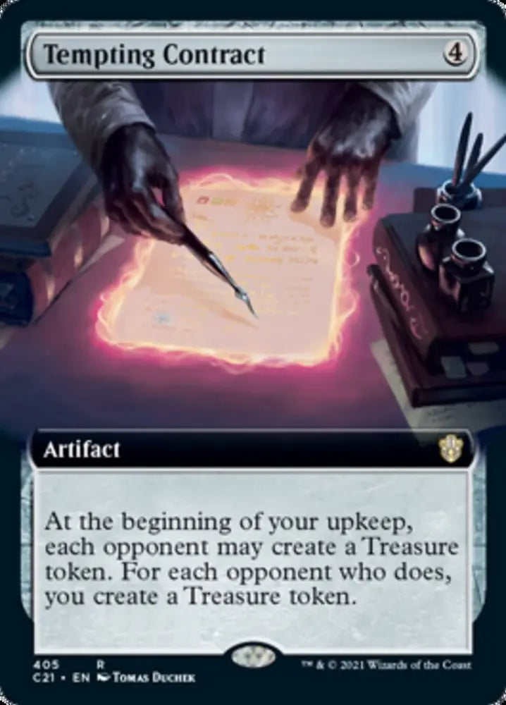 Tempting Contract (Extended Art) [Commander 2021] - MTG Single
