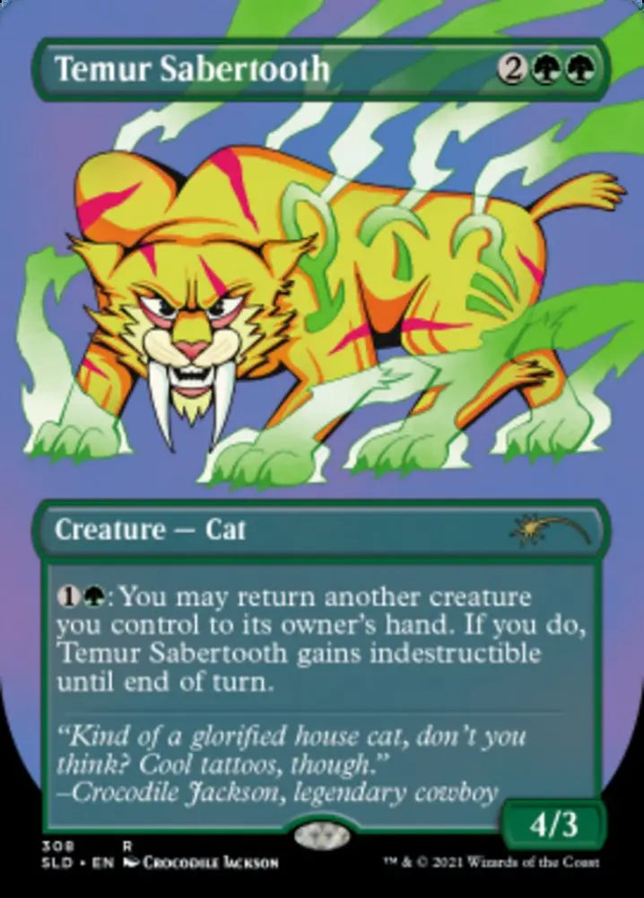 Temur Sabertooth (Borderless) [Secret Lair Drop Series] - MTG Single
