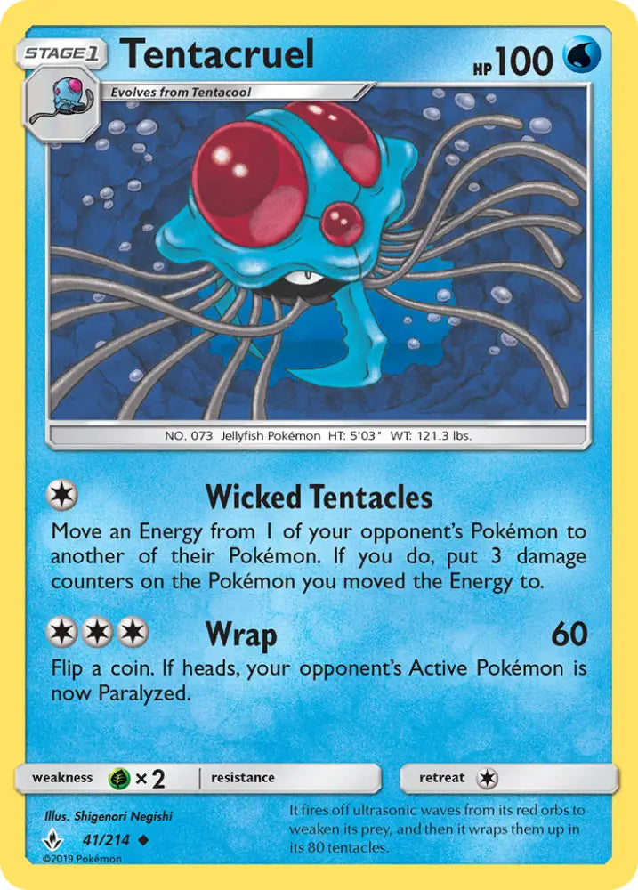 Tentacruel (41/214) [Sun & Moon: Unbroken Bonds] - Pokemon Single