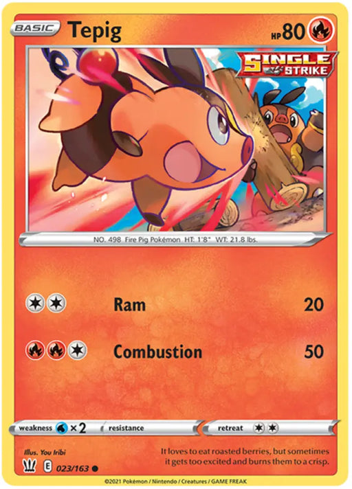 Tepig (023/163) [Sword & Shield: Battle Styles] - Pokemon Single