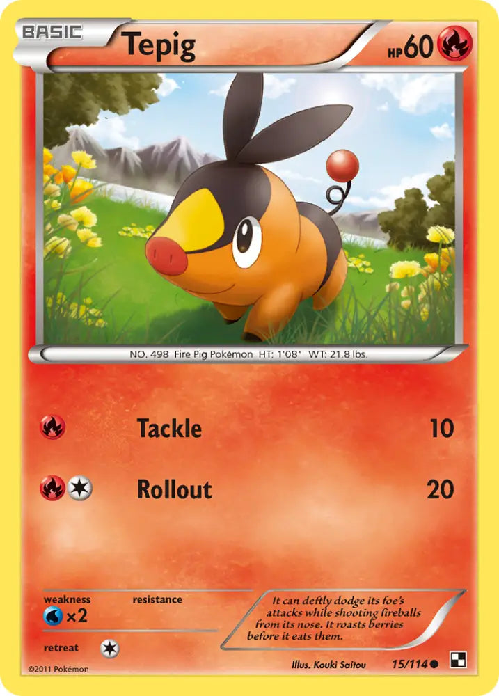 Tepig (15/114) [Black & White: Base Set] - Pokemon Single