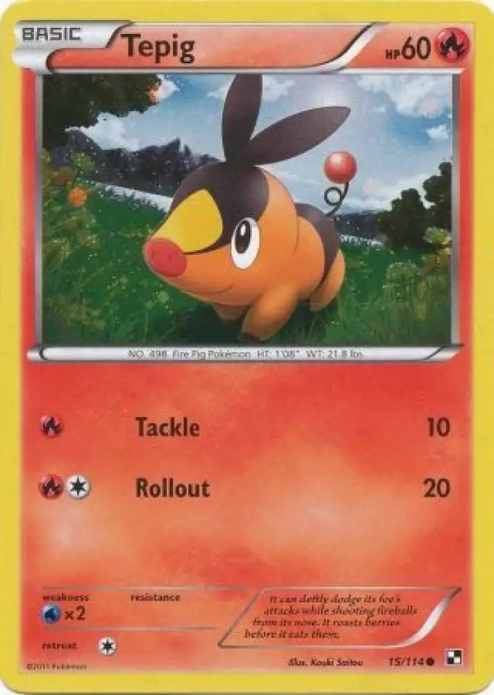 Tepig (15/114) (Cosmos Holo) [Black & White: Base Set] - Pokemon Single