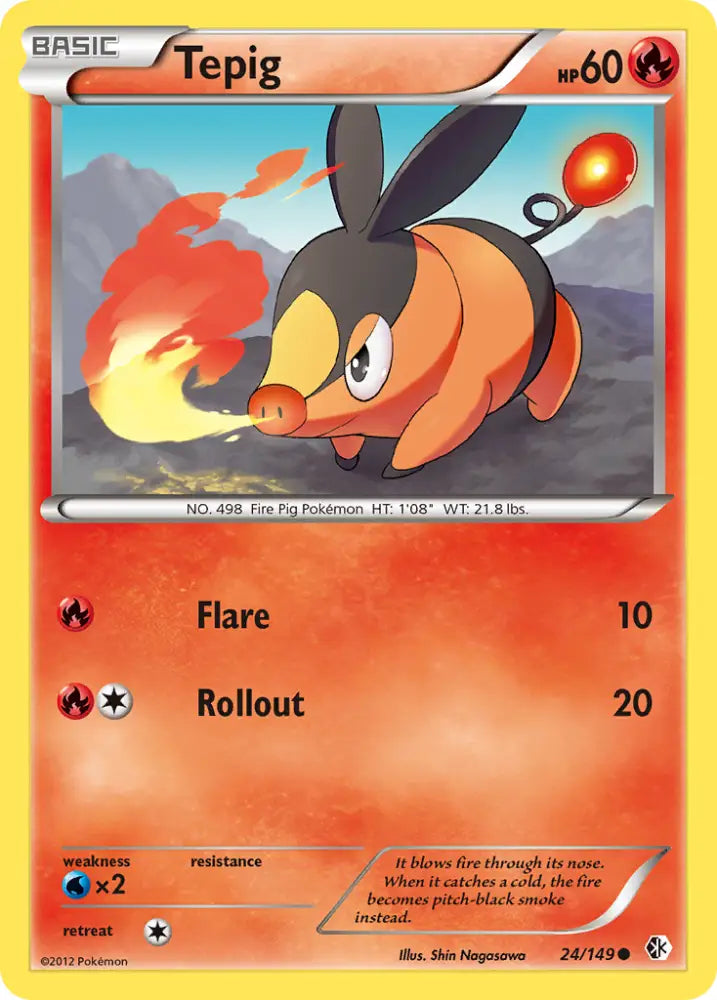 Tepig (24/149) [Black & White: Boundaries Crossed] - Pokemon Single