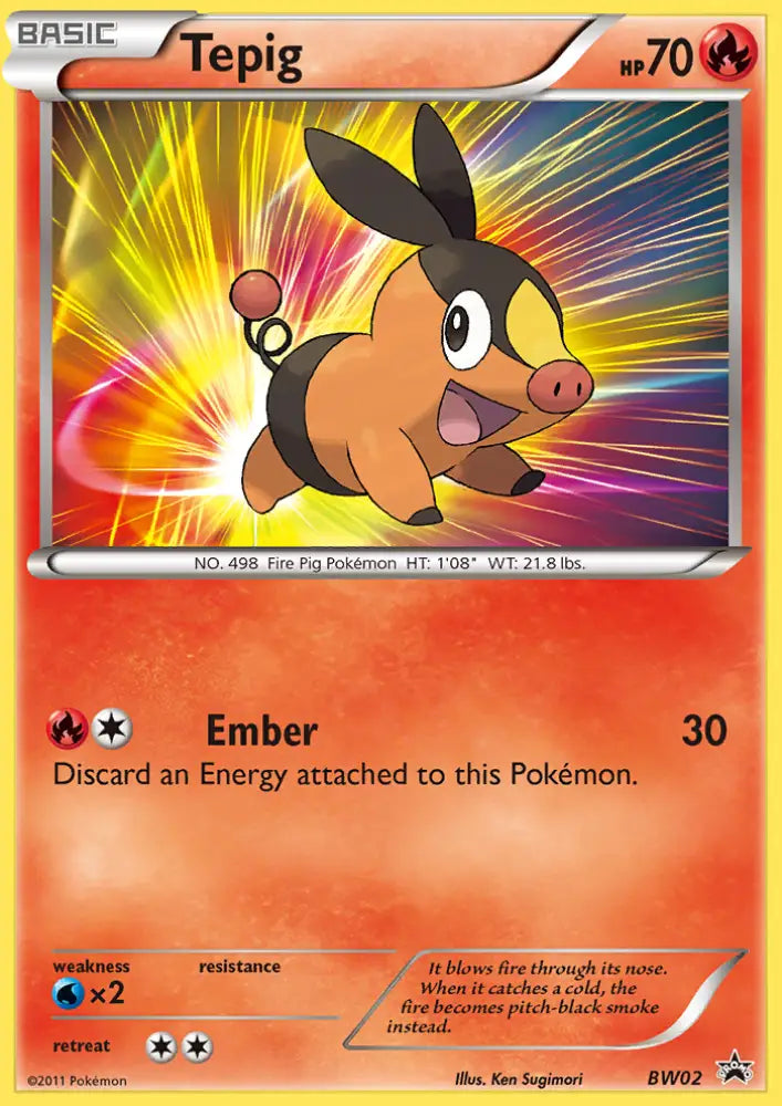 Tepig (BW02) [Black & White: Black Star Promos] - Pokemon Single