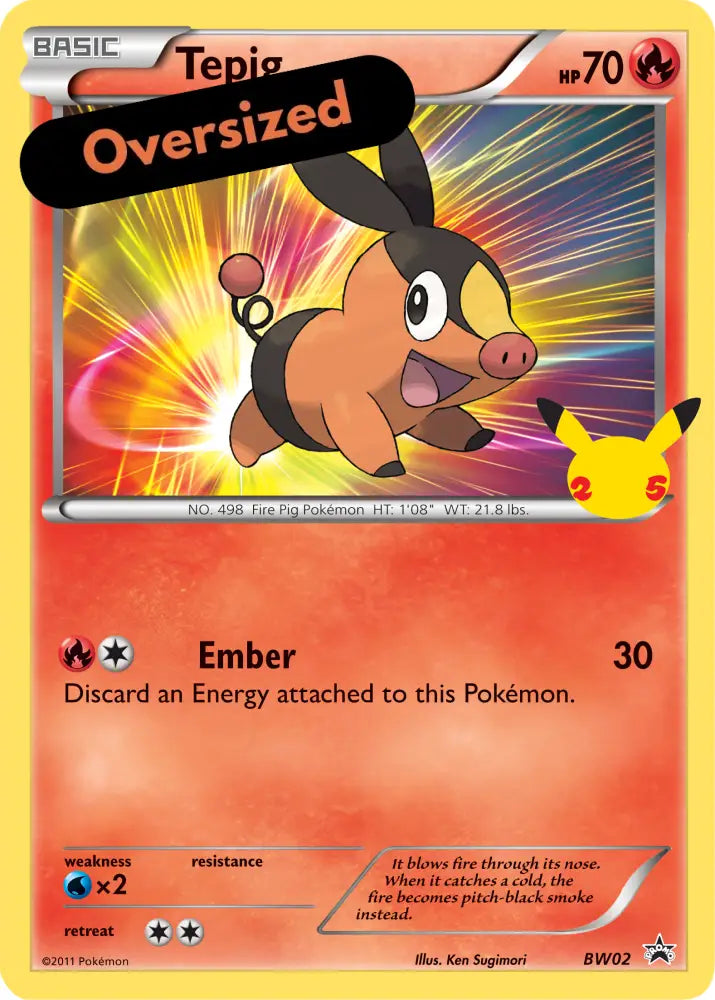 Tepig (BW02) (Jumbo Card) [First Partner Pack] - Pokemon Single