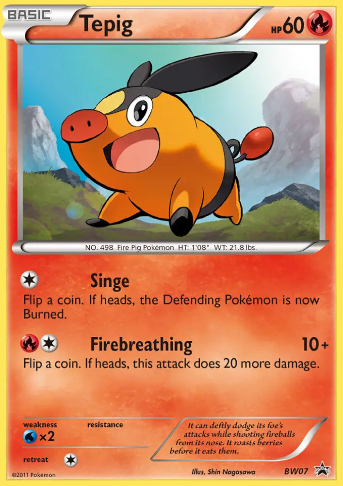 Tepig (BW07) [Black & White: Black Star Promos] - Pokemon Single