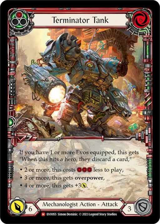 Terminator Tank (Extended Art) [Bright Lights] Rainbow Foil - Flesh And Blood Single