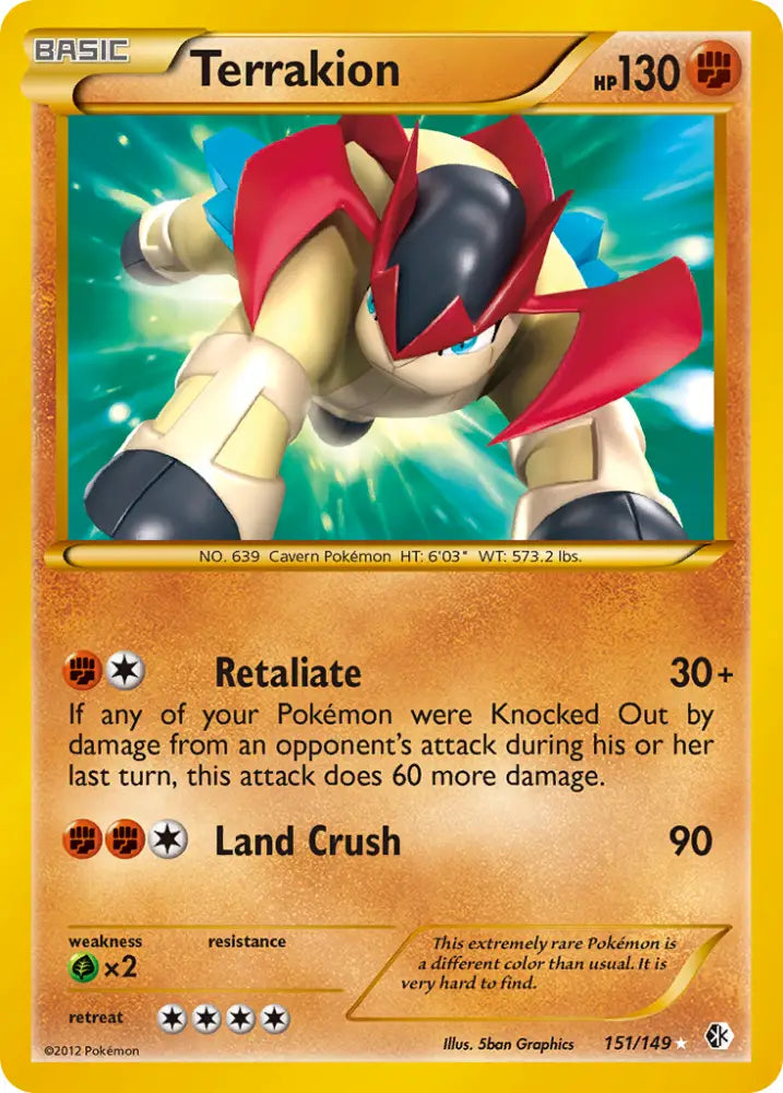 Terrakion (151/149) [Black & White: Boundaries Crossed] - Pokemon Single