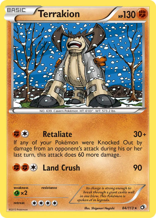 Terrakion (84/113) [Black & White: Legendary Treasures] - Pokemon Single