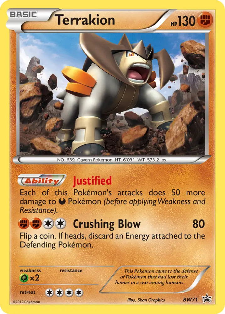 Terrakion (BW71) [Black & White: Black Star Promos] - Pokemon Single
