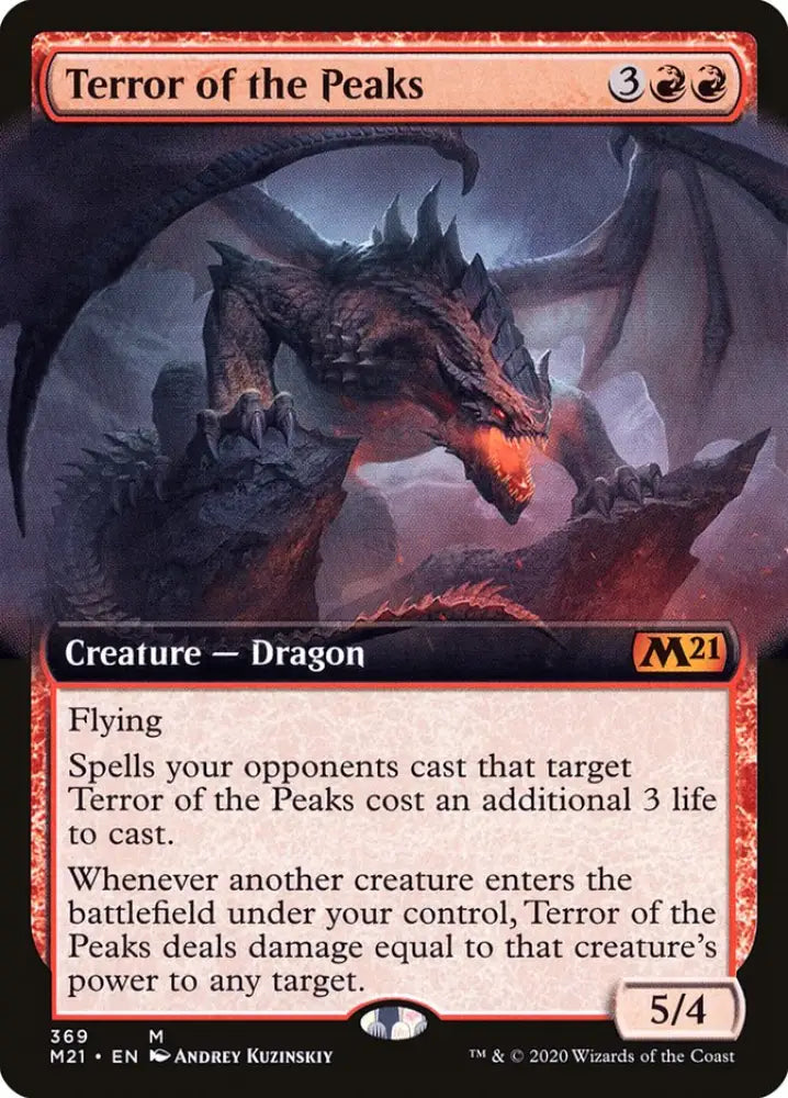 Terror of the Peaks (Extended Art) [Core Set 2021] - MTG Single