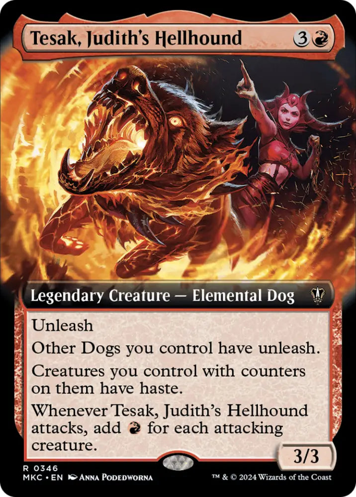 Tesak Judith’s Hellhound (Extended Art) [Murders at Karlov Manor Commander] - MTG Single