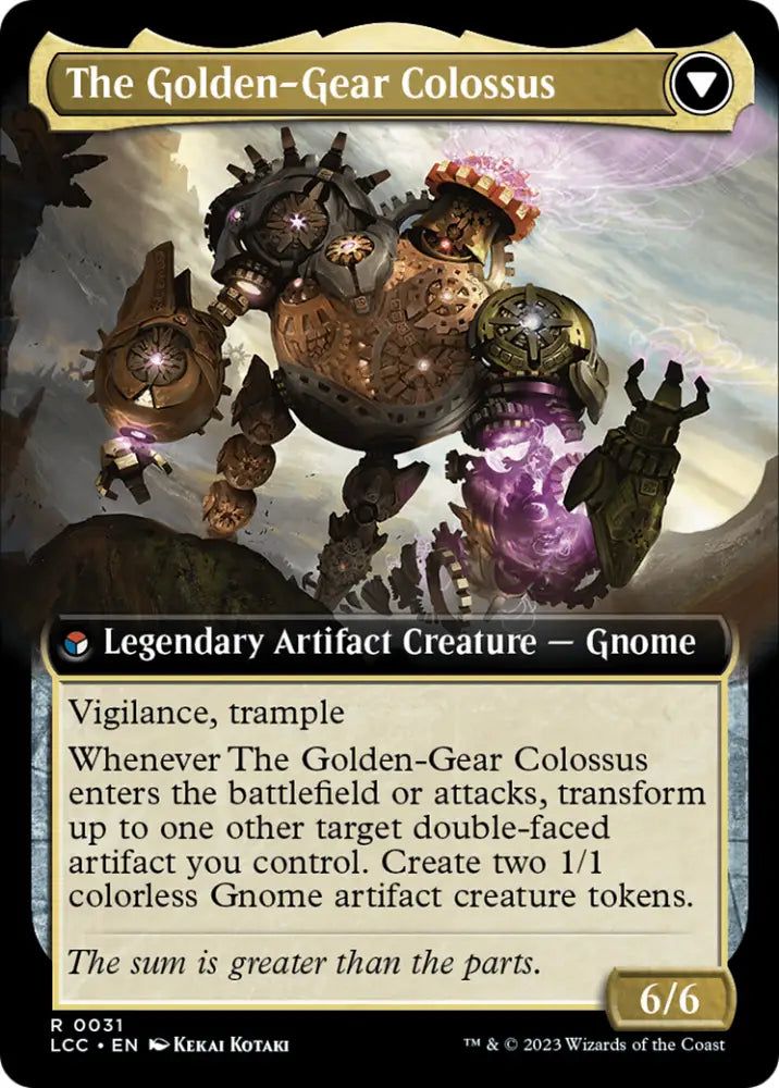 Tetzin Gnome Champion // The Golden-Gear Colossus (Extended Art) [The Lost Caverns of Ixalan Commander] - MTG Single