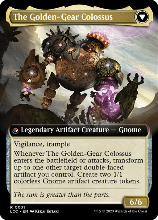 Tetzin Gnome Champion // The Golden-Gear Colossus (Extended Art) [The Lost Caverns of Ixalan Commander] - MTG Single