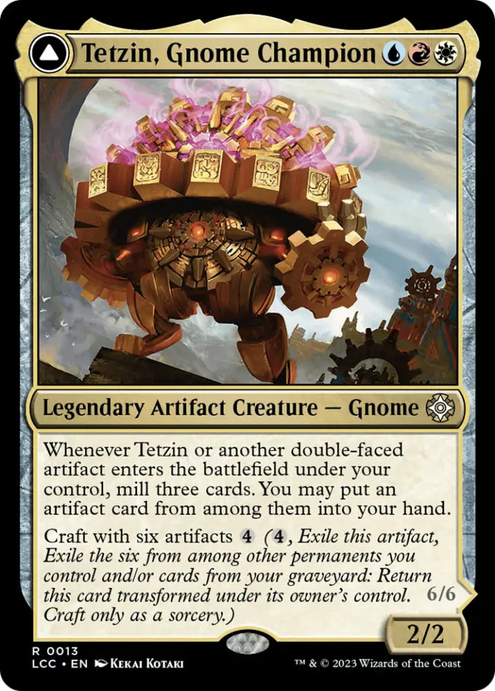 Tetzin Gnome Champion // The Golden-Gear Colossus [The Lost Caverns of Ixalan Commander] - MTG Single