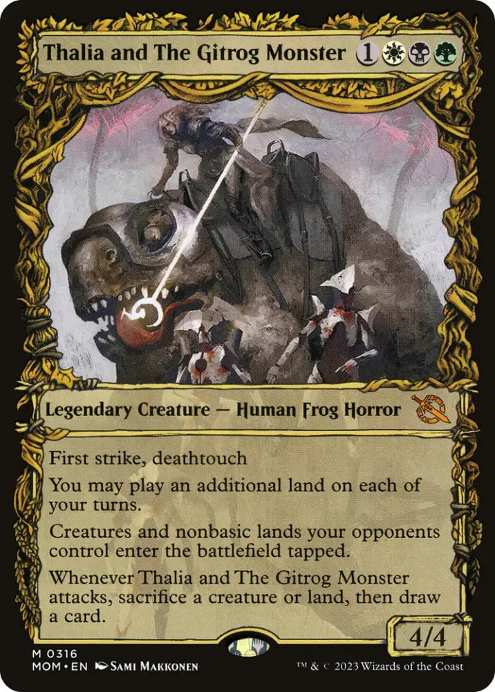 Thalia and The Gitrog Monster (Showcase Planar Booster Fun) [March of the Machine] - MTG Single