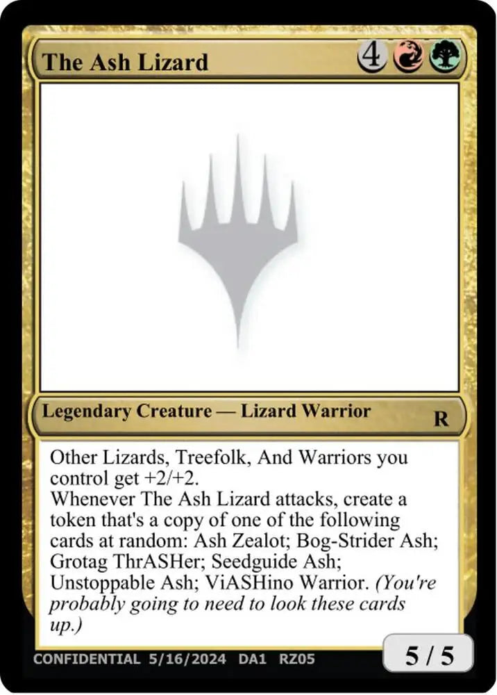The Ash Lizard [Un-Known Event Playtest Cards]