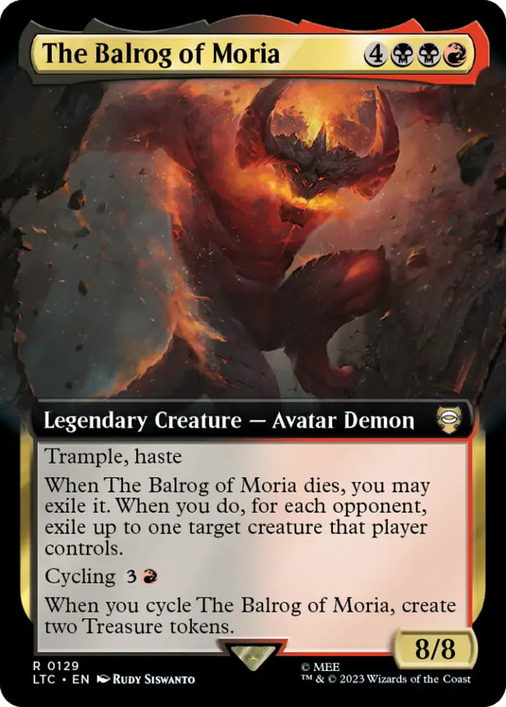 The Balrog of Moria (Extended Art) [The Lord of the Rings: Tales of Middle-Earth Commander] - MTG Single