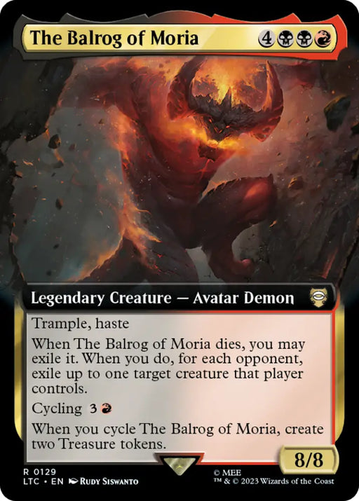The Balrog of Moria (Extended Art) [The Lord of the Rings: Tales of Middle-Earth Commander] - MTG Single