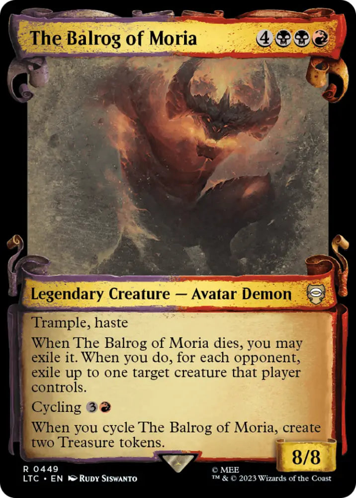 The Balrog of Moria [The Lord of the Rings: Tales of Middle-Earth Commander Showcase Scrolls] - MTG Single