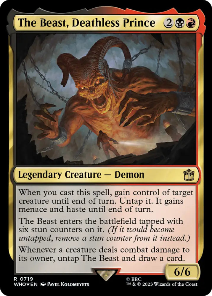 The Beast Deathless Prince (Surge Foil) [Doctor Who] - MTG Single