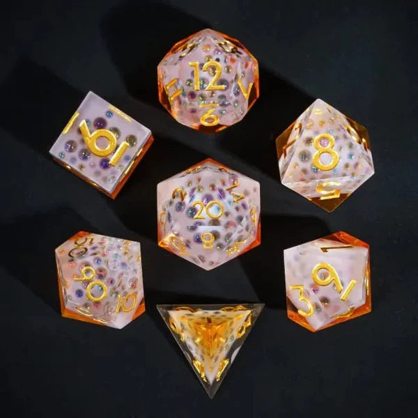Nerd Gear: The Brewmaster’s Bounty – 7pc Handmade Sharp Edge Resin Dice Set