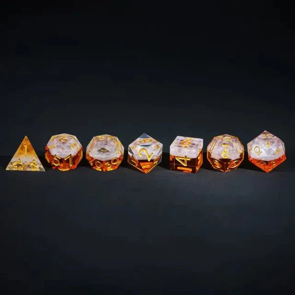 Nerd Gear: The Brewmaster’s Bounty – 7pc Handmade Sharp Edge Resin Dice Set