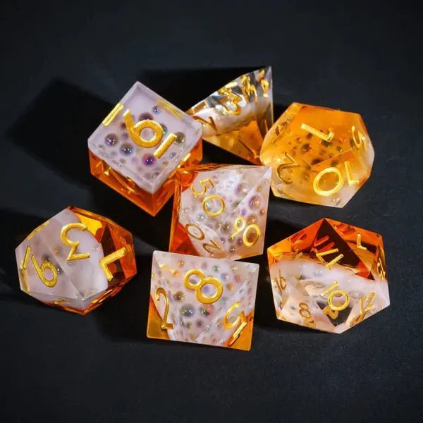 Nerd Gear: The Brewmaster’s Bounty – 7pc Handmade Sharp Edge Resin Dice Set