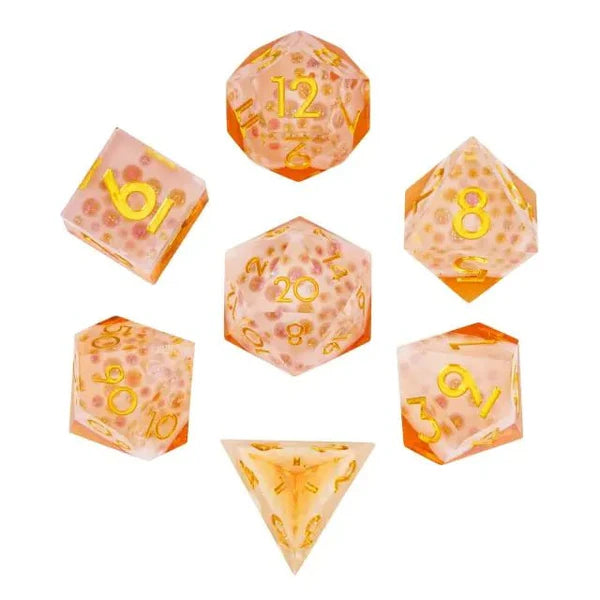 Nerd Gear: The Brewmaster’s Bounty – 7pc Handmade Sharp Edge Resin Dice Set
