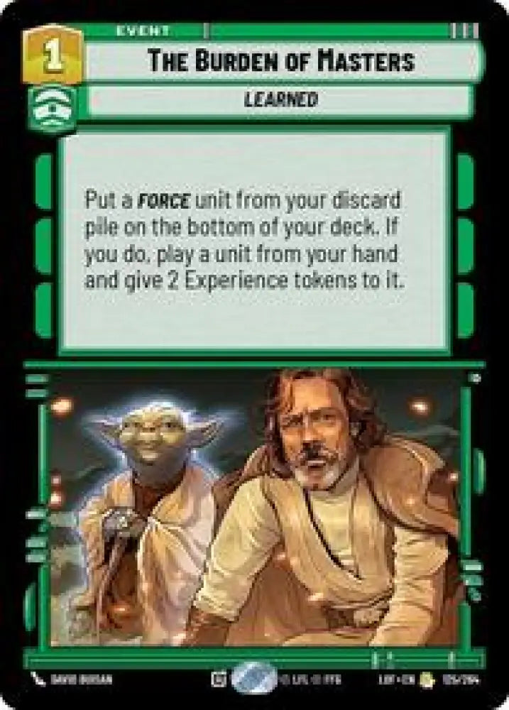 The Burden of Masters (125/264) [Legends of the Force]
