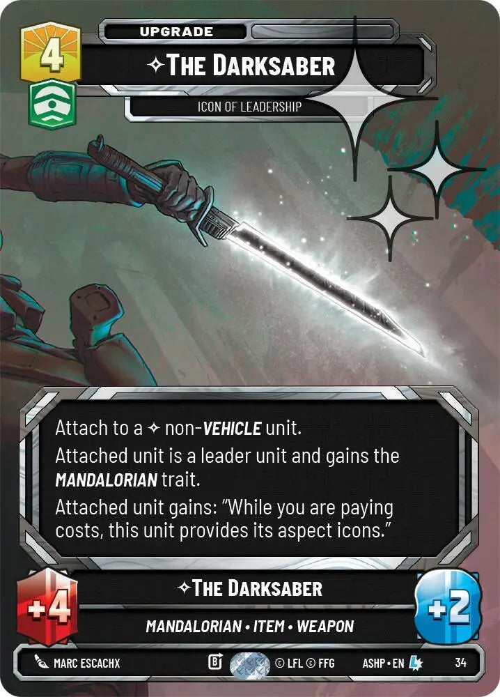 The Darksaber - Icon of Leadership (Foil) (34) [Ashes of the Empire - Weekly Play Promos]