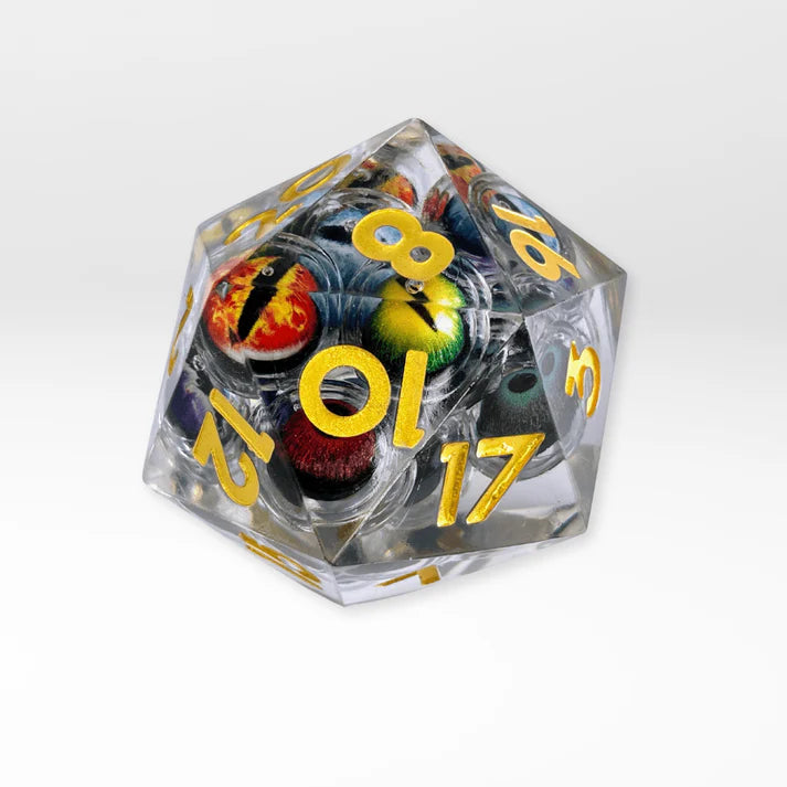 Nerd Gear: The Dragon's Gaze - 55mm Handmade Resin D20 Dice