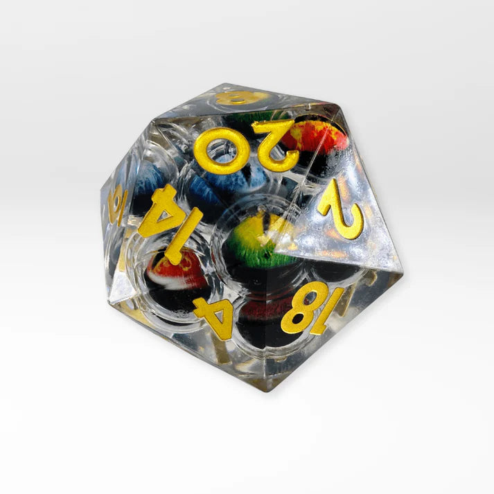Nerd Gear: The Dragon's Gaze - 55mm Handmade Resin D20 Dice