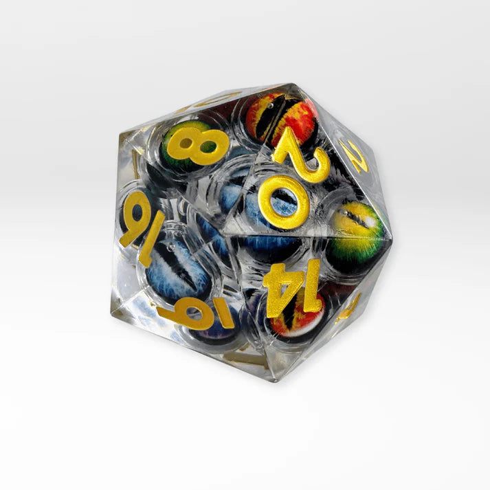 Nerd Gear: The Dragon's Gaze - 55mm Handmade Resin D20 Dice